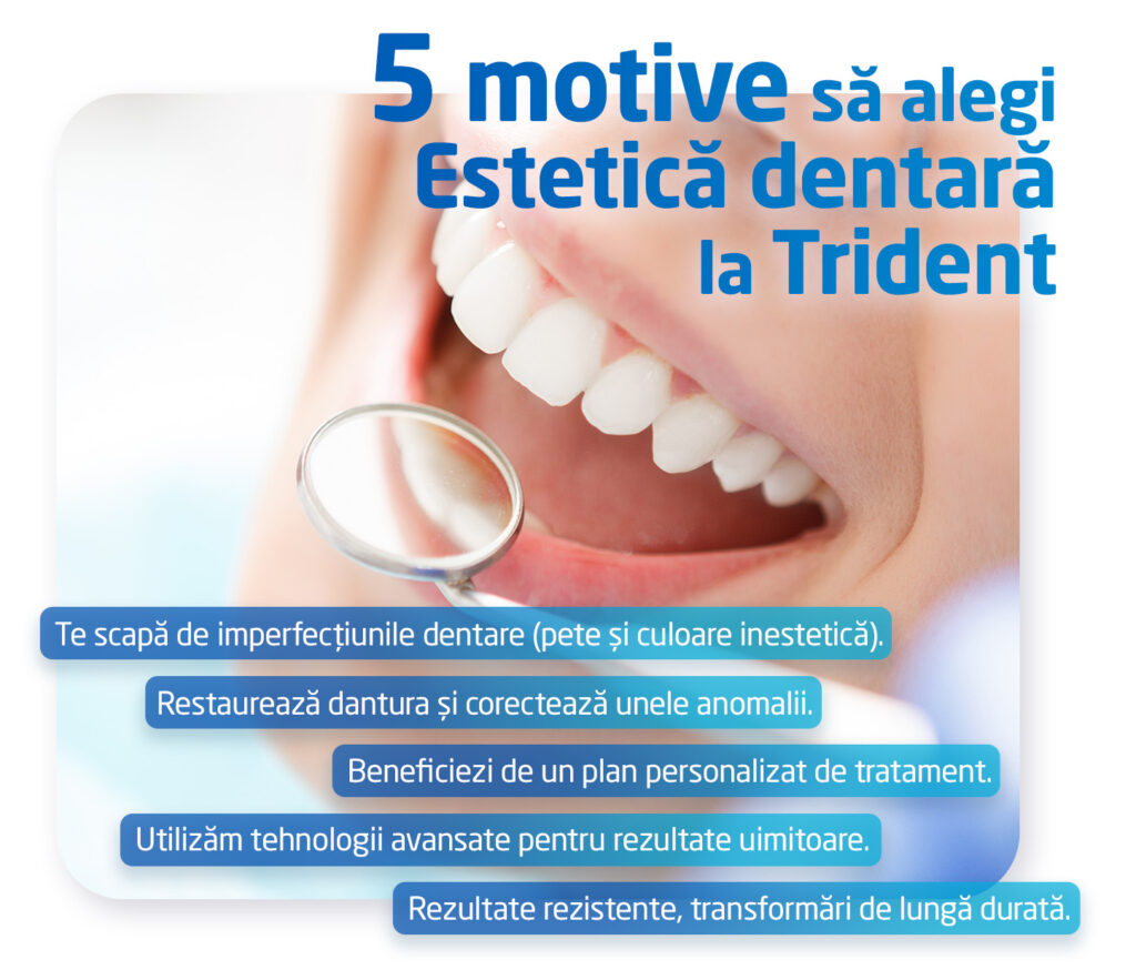 5 motive sa alegi estetica dentara la Trident, infografic
